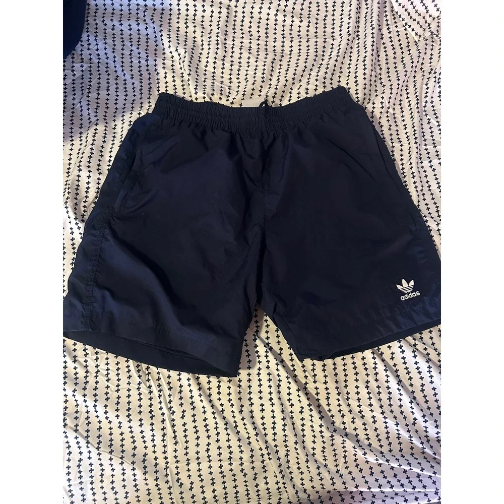 Adidas Originals Trefoil Shorts Mens Medium Navy Blue Athletic Mesh Lined